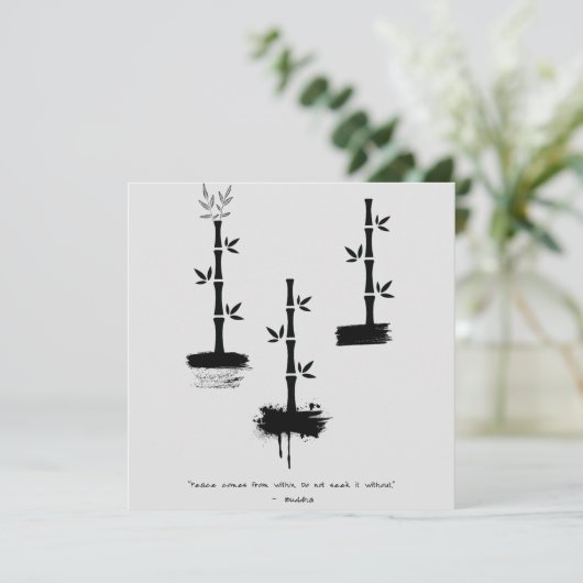 Zen Zitat: Weisheit und Meditation Einladung (Stehend Vorderseite)