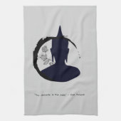 Zen Zitat: Weisheit und Meditation Geschirrtuch (Vertikal)