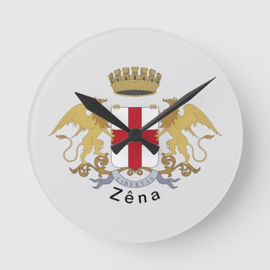 Zêna coat of arms (Genova, Liguria) Runde Wanduhr (Vorderseite)
