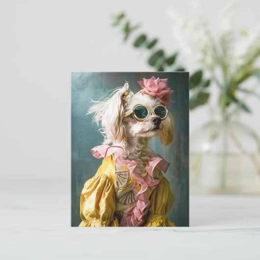 Zena Maltese Postkarte (Stehend Vorderseite)