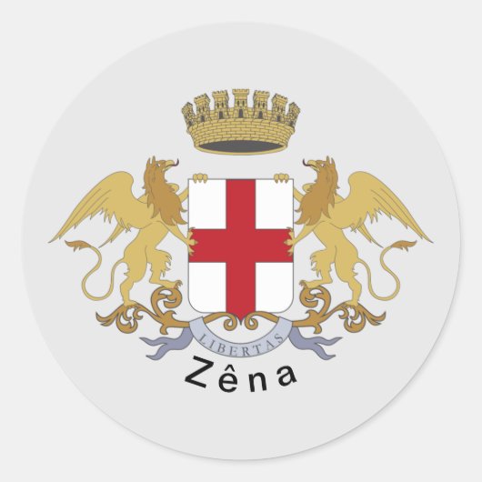 Zêna Wappen (Genua, Ligurien) Runder Aufkleber (Vorderseite)