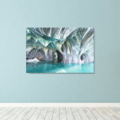ZENAH | Glacial Blue Reflections - Abstract Marble Leinwanddruck (Insitu (Holzboden))
