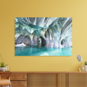 ZENAH | Glacial Blue Reflections - Abstract Marble Leinwanddruck (Insitu (Wohnzimmer))