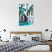 ZENAH | Glacial Blue Reflections - Abstract Marble Leinwanddruck (Insitu (Schlafzimmer))