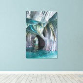 ZENAH | Glacial Blue Reflections - Abstract Marble Leinwanddruck (Insitu (Holzboden))