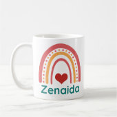 Zenaida Name Vintag Boho Rainbow Kaffeetasse (Links)