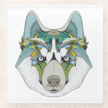 Zenart gemustert Husky Dog Blue Husky Face
