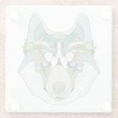 Zenart gemustert Husky Dog Blue Husky Face Glasuntersetzer (Rückseite)