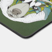 Zenart gemustert Husky Dog Blue Husky Face Schreibtischunterlage (Ecke)