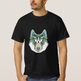 Zenart gemustert Husky Dog Blue Husky Face T-Shirt
