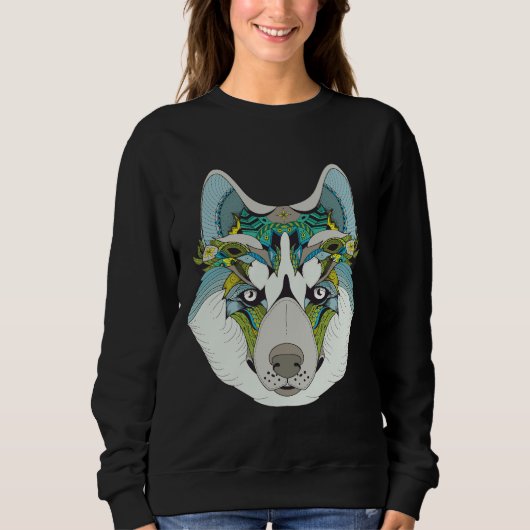 Zenart Gemustert Husky Sweatshirt (Vorderseite)