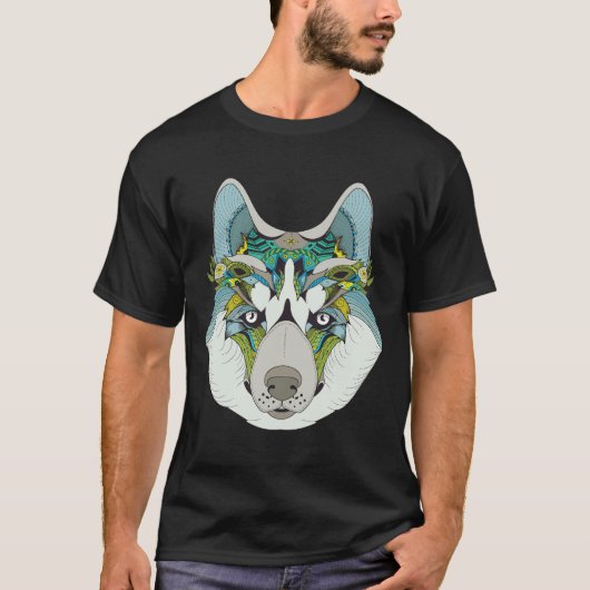 Zenart Gemustert Husky T-Shirt (Vorderseite)