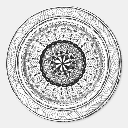 Zendala "Meer" Round Sticker (Vorderseite)