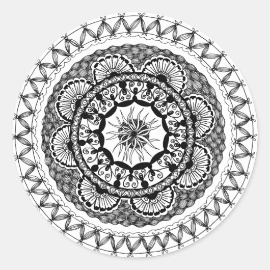 Zendala "Ona" Rundsticker Runder Aufkleber (Vorderseite)