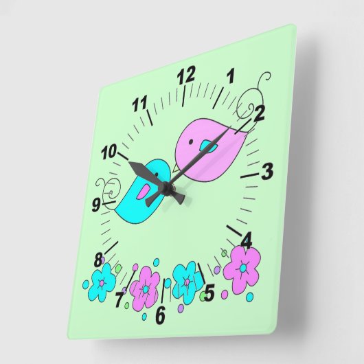 Zender Birds Wall Clock Quadratische Wanduhr