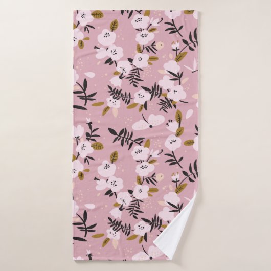 Zender Frühlingskirsche blühen auf rosa Badehandtuch (Badehandtuch)