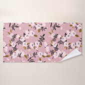 Zender Frühlingskirsche blühen auf rosa Badehandtuch (Badehandtuch)