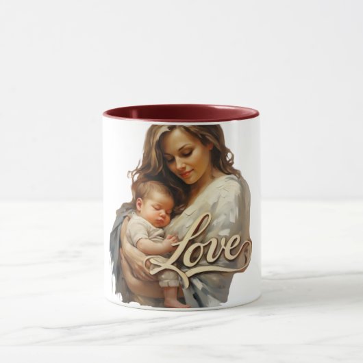 Zender Mother Baby Liebe Script Tasse (Zentrum)