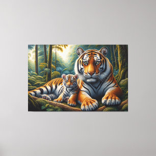 Zender Tigers Moment in der Naturmalerei Leinwanddruck
