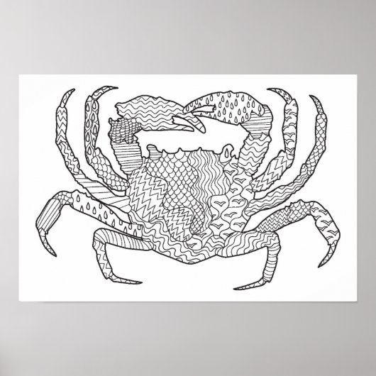 Zendoodle Crab 2 Poster (Vorne)
