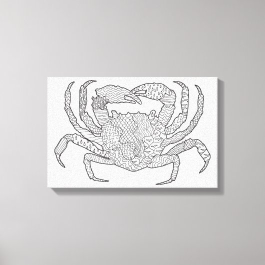 Zendoodle Crab 6 Leinwanddruck (Vorderseite)