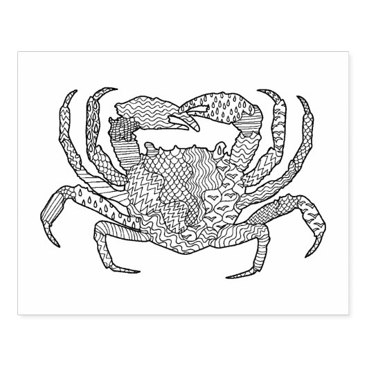 Zendoodle Crab Gummistempel (Prägung)