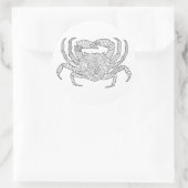 Zendoodle Crab Runder Aufkleber (Tasche)