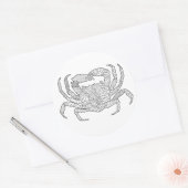 Zendoodle Crab Runder Aufkleber (Umschlag)