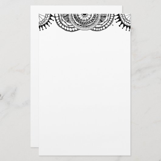 Zendoodle-Mandala-Header 1 Briefpapier (Vorne/Hinten)