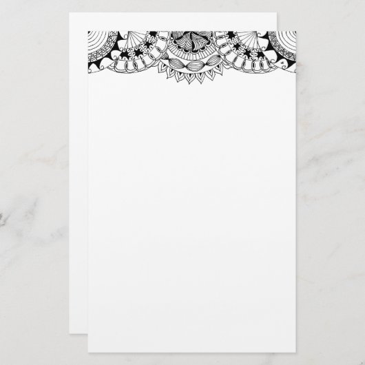 Zendoodle-Mandala-Header 2 Briefpapier (Vorne/Hinten)