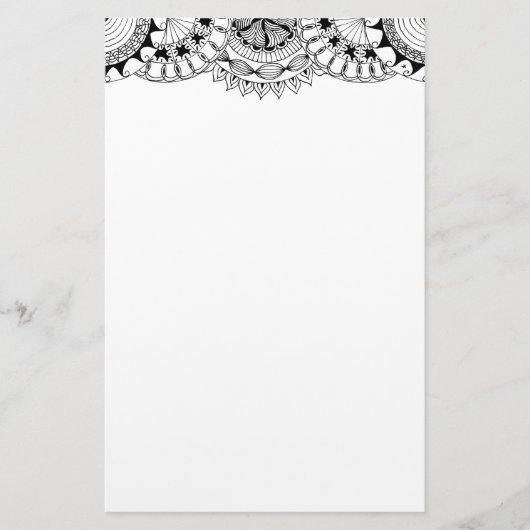 Zendoodle-Mandala-Header 2 Briefpapier (Vorderseite)