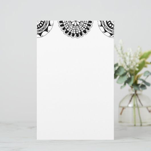 Zendoodle-Mandala-Header 3 Briefpapier (Stehend Vorderseite)