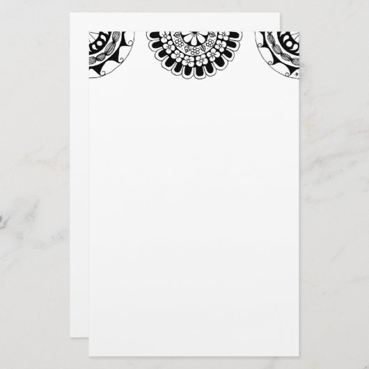 Zendoodle-Mandala-Header 3 Briefpapier (Vorne/Hinten)