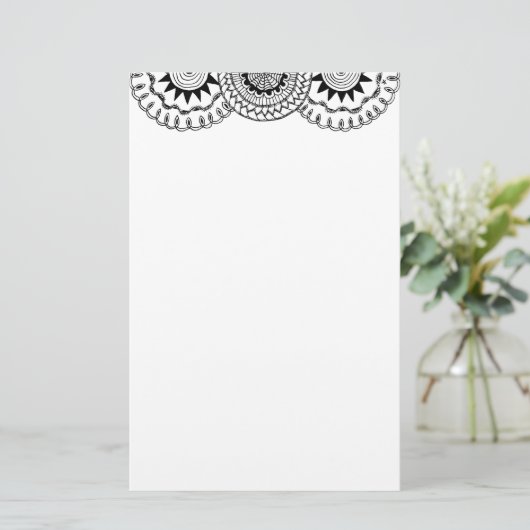Zendoodle-Mandala-Header 4 Briefpapier (Stehend Vorderseite)