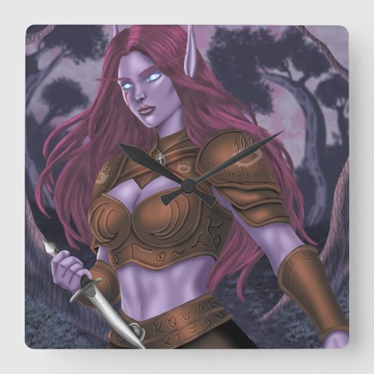 Zendyr im Wald Quadratische Wanduhr (Vorderseite)