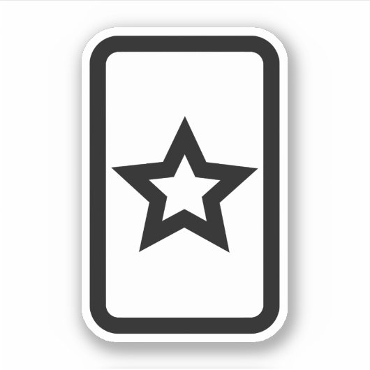 Zener Card | Hollow 5 Point Star Aufkleber (Vorderseite)