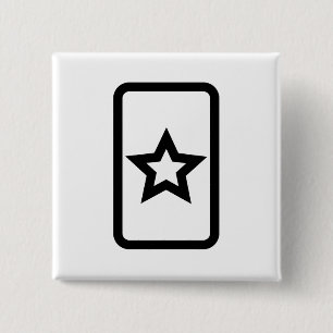 Zener Card   Hollow 5 Point Star Button