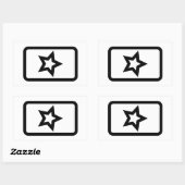Zener Card | Hollow 5 Point Star Rechteckiger Aufkleber (Blatt)