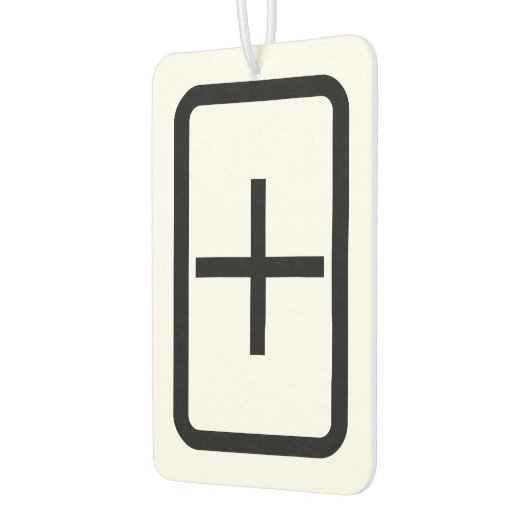 Zener Card | Pluszeichen Autolufterfrischer (Links)