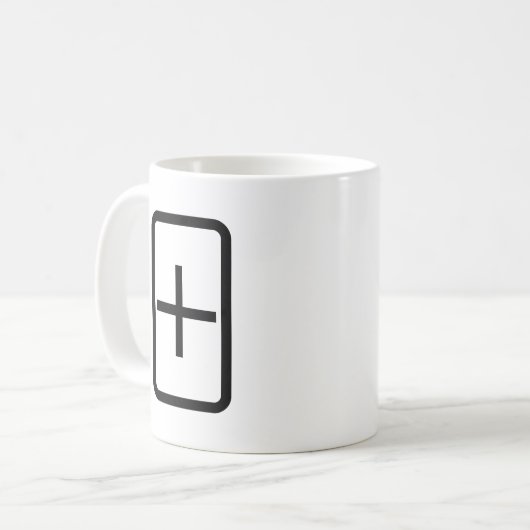 Zener Card | Pluszeichen Kaffeetasse (Vorderseite Links)