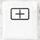 Zener Card | Pluszeichen Rechteckiger Aufkleber (Tasche)