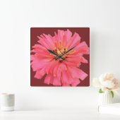 Zenia Floral Quadratische Wanduhr (Zuhause)