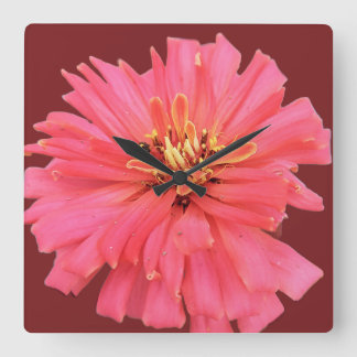 Zenia Floral Quadratische Wanduhr