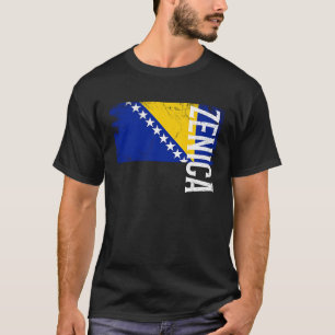 Zenica Bosnien-Flagge für bosnische Männer Frauen T-Shirt