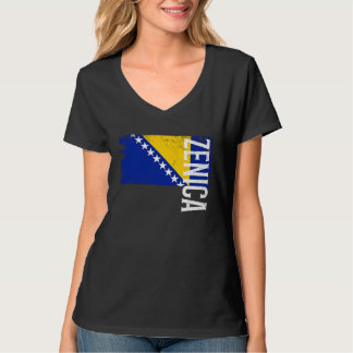 Zenica Bosnien-Flagge für bosnische Männer Frauen  T-Shirt