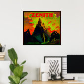 Zenith Orange LabelWhittier, CA Poster (Heimbüro)