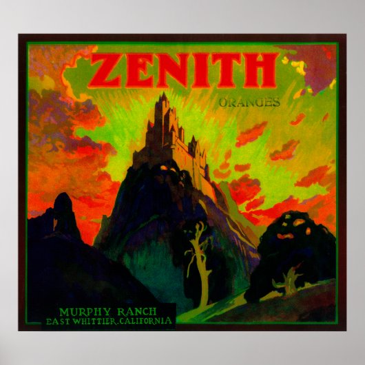 Zenith Orange LabelWhittier, CA Poster (Vorne)