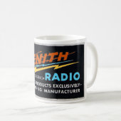 ZENITH-RADIO-WERBUNG DER 40er Jahre Kaffeetasse (VorderseiteRechts)