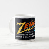 ZENITH-RADIO-WERBUNG DER 40er Jahre Kaffeetasse (Vorderseite Links)