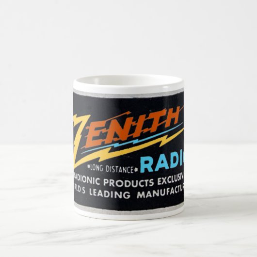ZENITH-RADIO-WERBUNG DER 40er Jahre Kaffeetasse (Mittel)